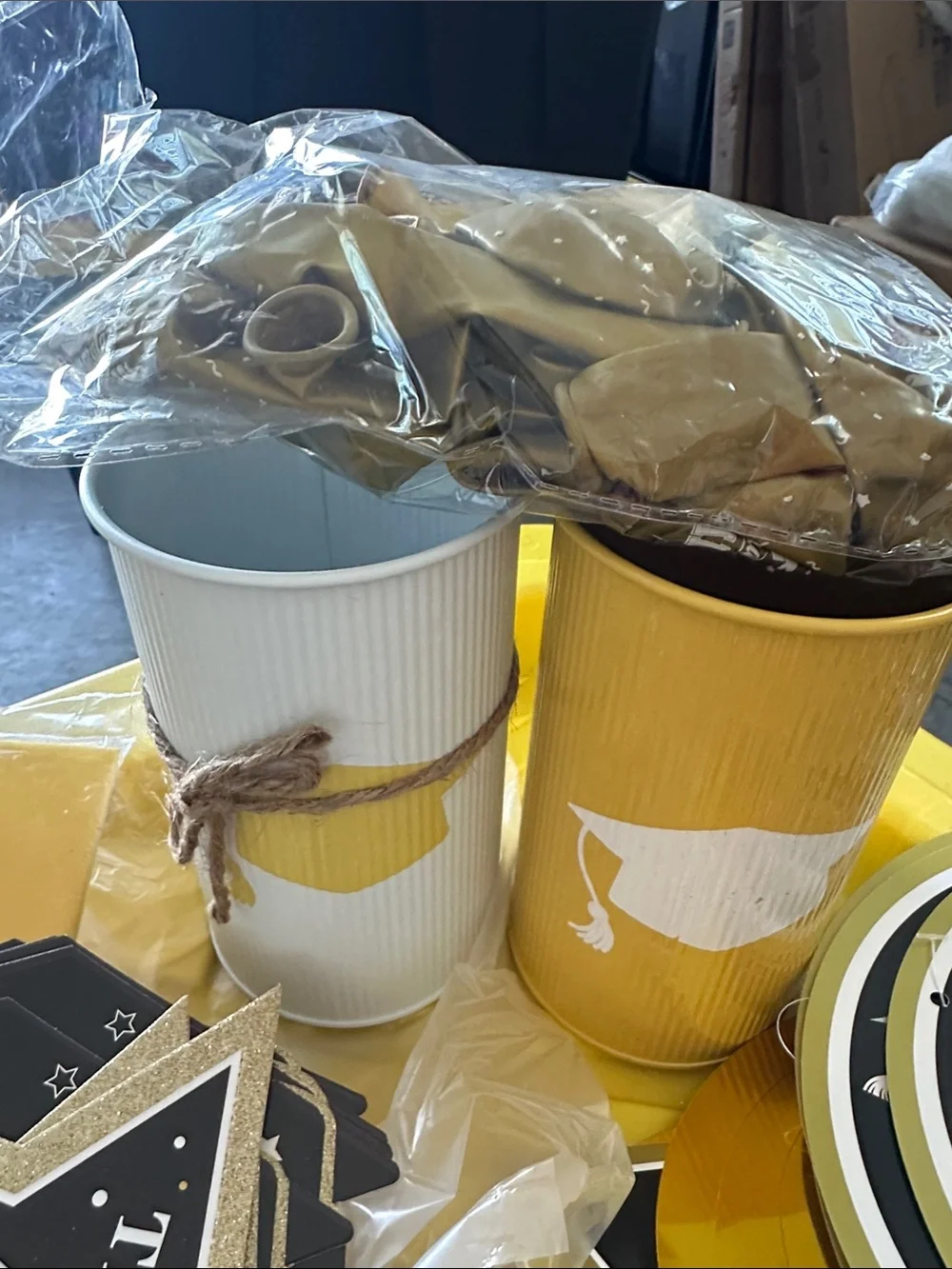 Graduation Party Supplies Pack - Gold, Yellow, Silver & Black plus more